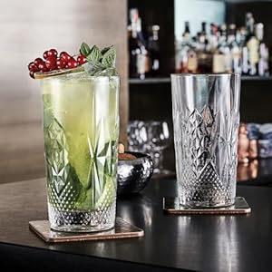 Bormioli rocco bartender stone 165 oz cooler glass clear set of 6  urban country home decor