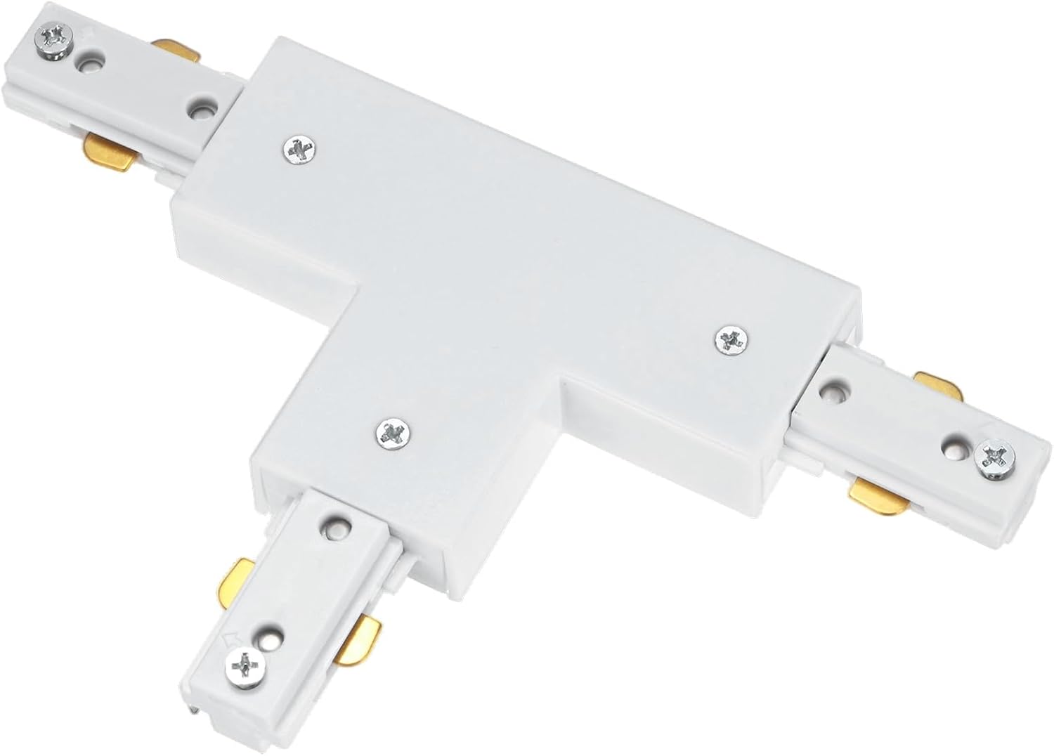M METERXITY H Track T-Connector, Single Circuit H Type 3-Wire-1 Rail 110-220V for Track Lighting System/Fixtures/Accessories/Ceiling Wall Spot Light [White]