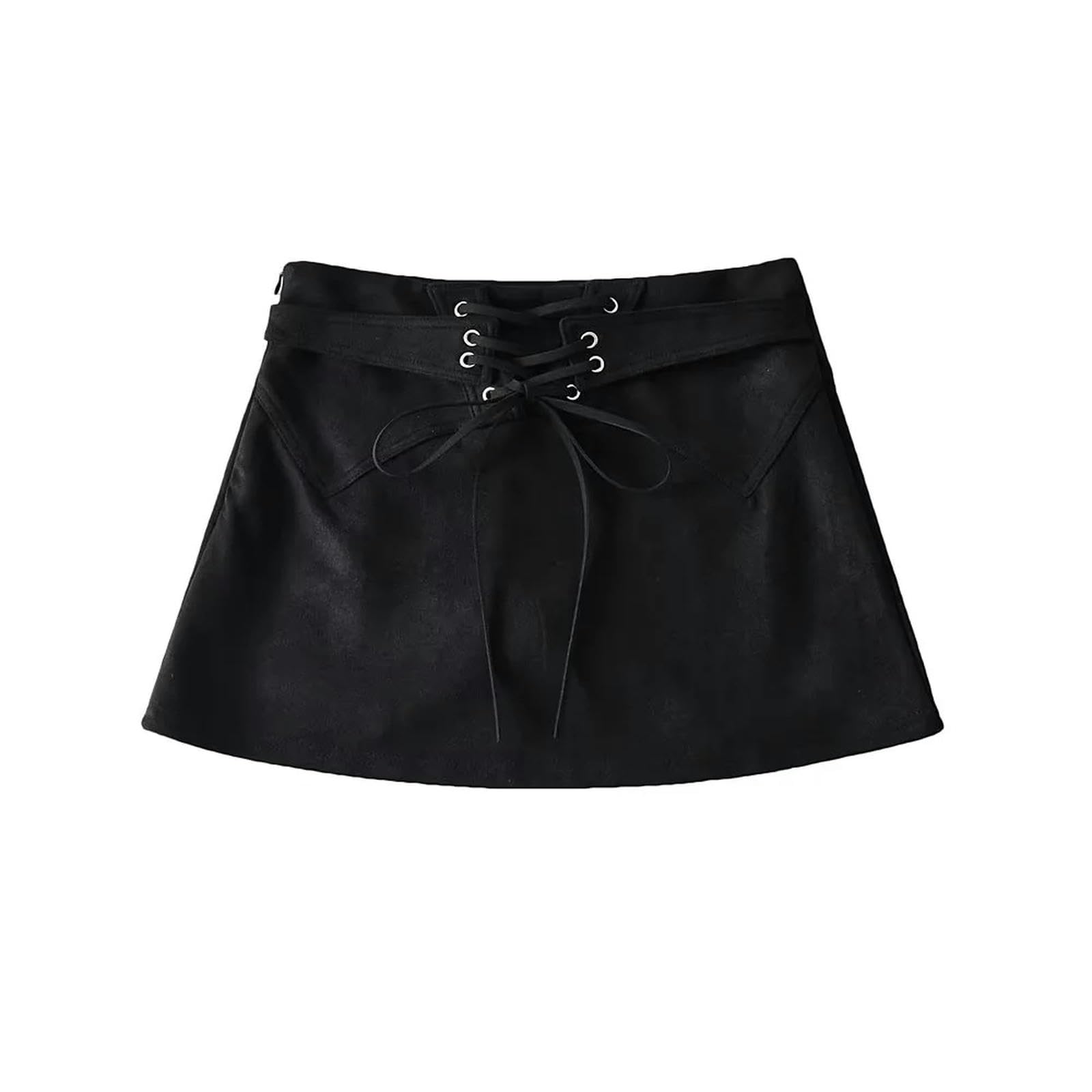 Jupe à bretelles sexy en tricot croisé noir pour femme style européen taille L