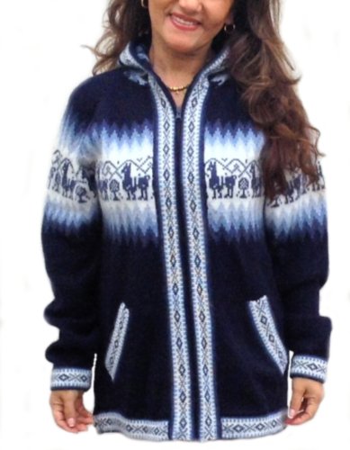 Cardigan en laine d'alpaga bleu pour vos soirées fraîches