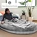 Hundebett für Menschen & Hunde | Riesiges Human Dog Bed für Menschen | Bequemes Hundebett für Menschen & Haustiere in Menschengröße für Erwachsene | Decke Inklusive & Abnehmbarer Bezug | Hellgrau