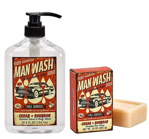 San Francisco Soap Company Cedar & Bourbon Set of 2. Bar Soap and Liquid Body Wash