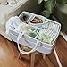 Lily Miles Baby Diaper Caddy - Organizer Tote for Infant Boy or Girl - Baby Shower Basket - Nursery Must Haves - Registry Favorites - Newborn Caddie Car Travel - Gray/Mint, Extra Large