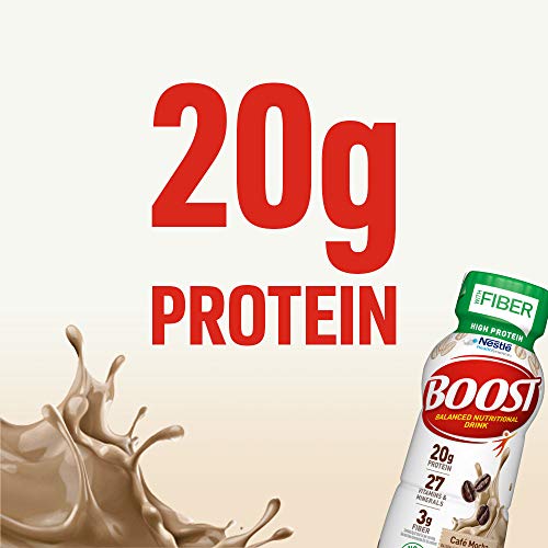 Boost High Protein With Fiber Complete Nutritional Drink, Cafe Mocha, 8 Fl Oz Bottle, 24 Pack #TOP4