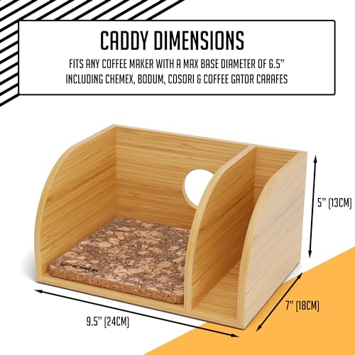 HEXNUB – Suporte de bambu para cafeteiras, suporte de bambu para Chemex, Bodum, jarros Cosori, tapet