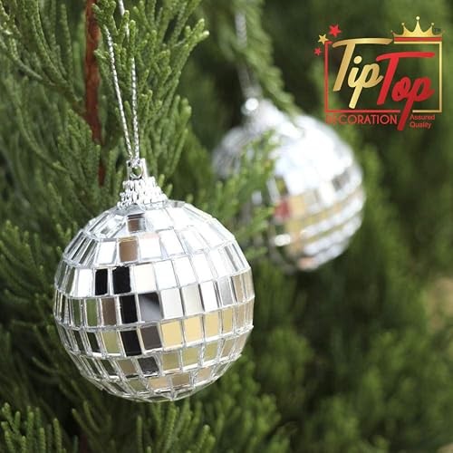 Image of Premium Mirror Disco Ball Hanging Party Centerpieces (Handmade) (4 cm (6 pcs) (1.5 inch))