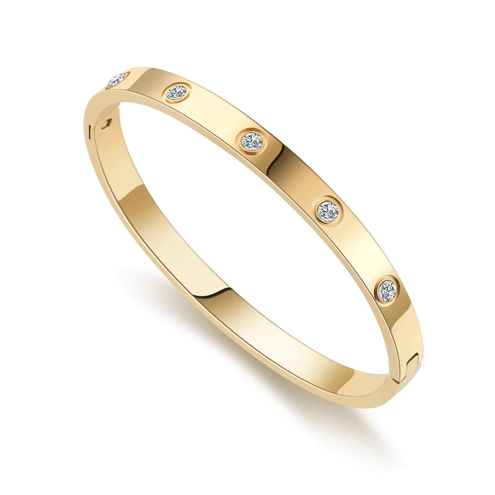 RIMRIVAGold Bracelets for Women Friendship Love Bangle Jewelry Stainless Steel Bracelet Jewelry Christmas Birthday Gifts for Women Stocking Stuffers Wedding Valentines Her