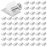 TIESOME 100 Stück Rückwandverbinder, Schrankrückwand Befestigung mit Schrauben, ABS Kunststoff Eckverbinder für Schubladen (Weiß, 1.5 x 1.3 cm)