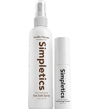 Simpletics Styling Essentials Texture Duo - Sea Salt Spray & Hair Clay Bundle - Texturizing Volume, Strong Hold & Matte Finish - Natural Look Styling System for Men & Women