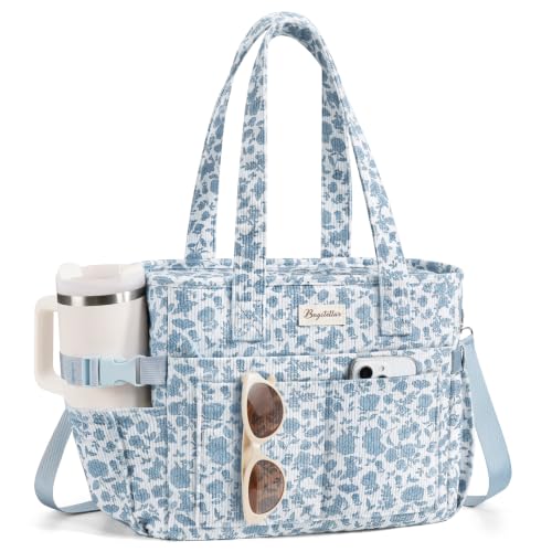 Corduroy Insulated Lunch Bag with Cup Holder