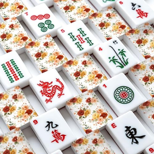 Set de Mahjong Americano con 166 Fichas Acrílicas y Bolsa miniatura 4