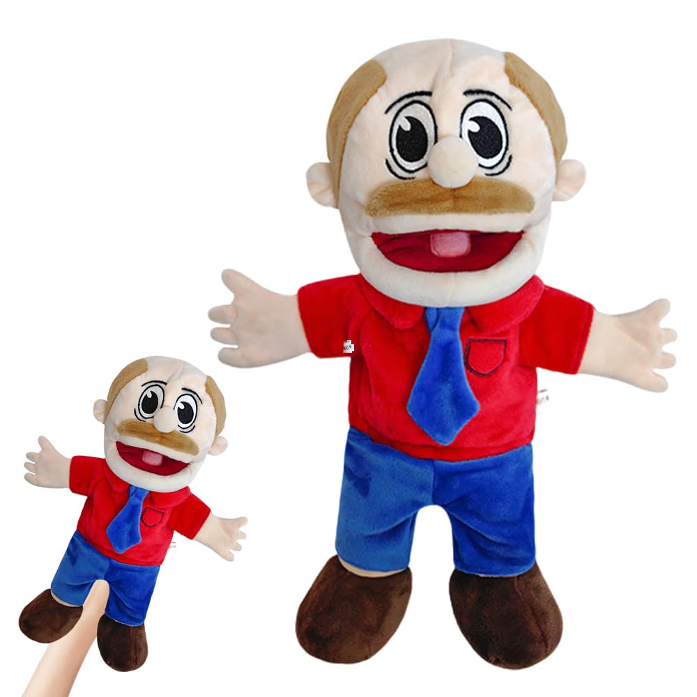 NKFBEV Jeffy Puppet Plush Toy Doll, 40cm Jeffy Hand Puppets with Working Mouth, Hand Puppets for Kids, Mischievous Funny Puppets Toy for Boys and Girls on Birthday Christmas Halloween Part