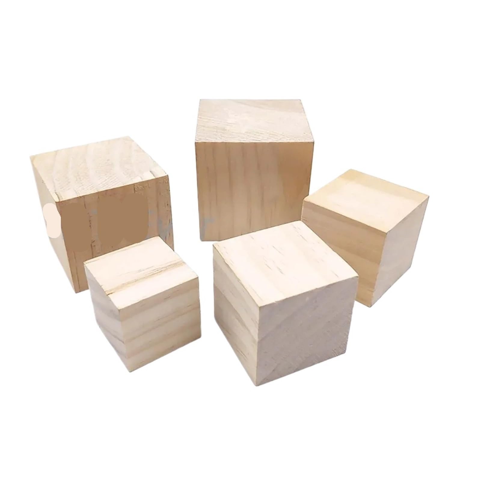 LSNNMU 200 Pcs 2cm Unfinished Blank Mini DIY Wooden Square Blocks Wood Solid Cubes for Puzzle Making Building Model Crafts for Crafts