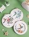 ERKOON 5 Sets Embroidery Kit for Beginners, Hummingbird and Flower Cross Stitch Set for Include Embroidery Cloth Hoops Threads for Craft Lover Hand Stitch with Embroidery Skill Techniques