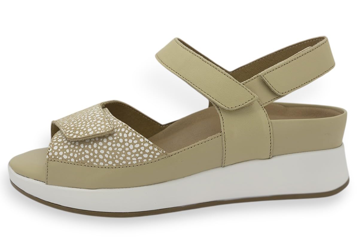 PieSanto - 260422 Sandali con soletta estraibile serpente sabbia, per: donna