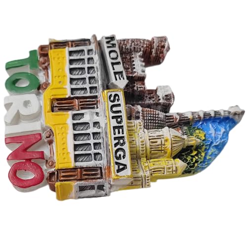 Imán decorativo 3D Torino Italy resina pintado a mano miniatura 6