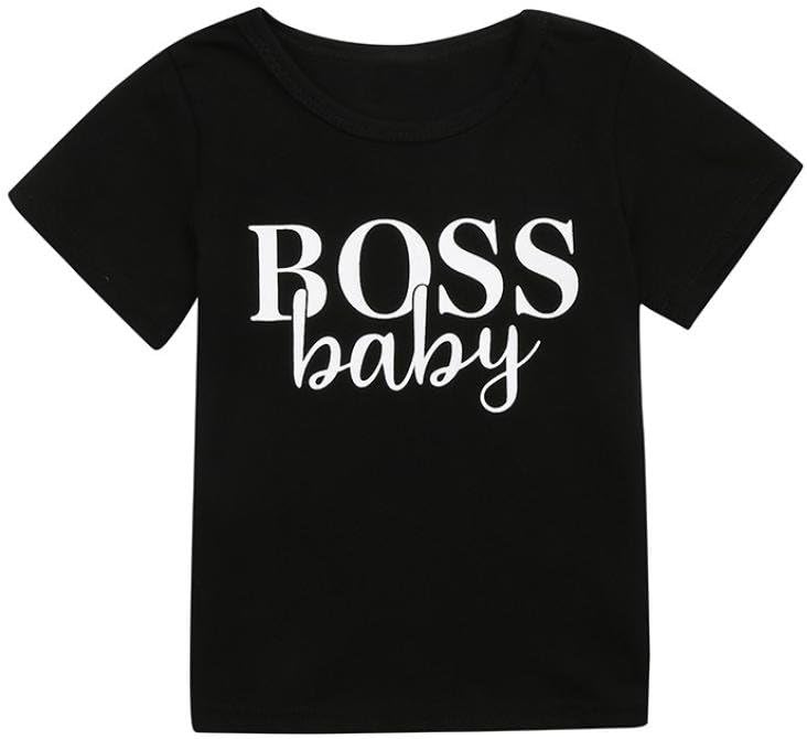 Moonker Summer Tees,Baby Boys Girls Kids Short Sleeve Letter Boss Baby Tops T-Shirt