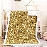 KBDQGX Warme Kuscheldecke Flanell Decke Microfaser Fleecedecke 70X100Cm 3D Goldene Punkte Drucken Sofadecke Weiche Flauschige Wolldecken Tagesdecke Wohndecke Für Erwachsene und Kinder