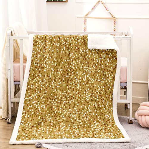 KBDQGX Warme Kuscheldecke Flanell Decke Microfaser Fleecedecke 70X100Cm 3D Goldene Punkte Drucken Sofadecke Weiche Flauschige Wolldecken Tagesdecke Wohndecke Für Erwachsene und Kinder