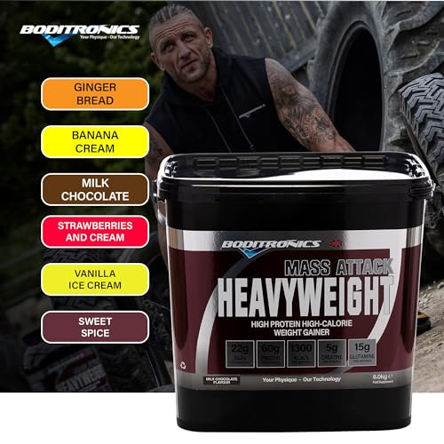 Boditronics Mass Attack Heavyweight Mass Gainer Powder for High Protein Weight Gainer Protein Powder with 5g Creatine and Beta Alanine (Milk Chocolate) - Image 6