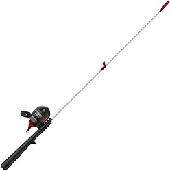 Zebco Star Wars Kylo Ren Combo para varão de pesca infantil com rodinhas giratórias e iluminação, haste de 73,6 cm iluminada, molinete de pesca antirreverso