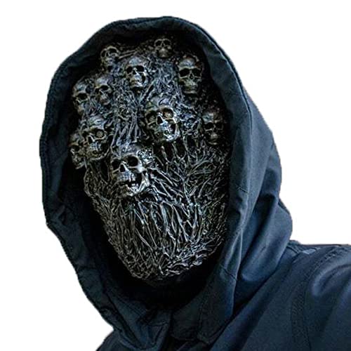 Auntzyj Million Christmas steampunk skull hood, skull latex mask carnival party horror dress up prop