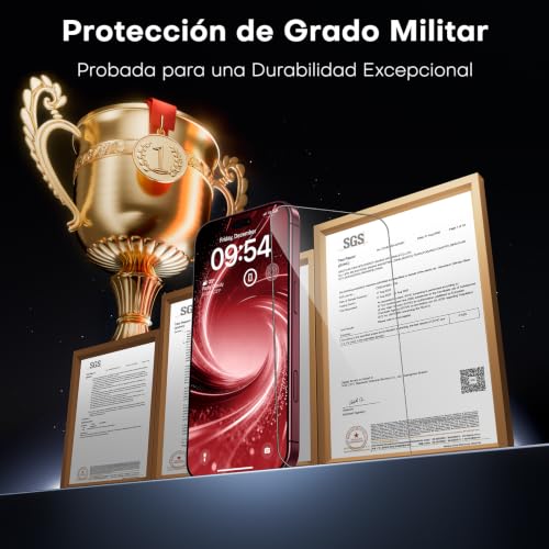 Miniatura 10 de Tauri Protector Pantalla Para Iphone 18 Pro Instalación En 1 Paso