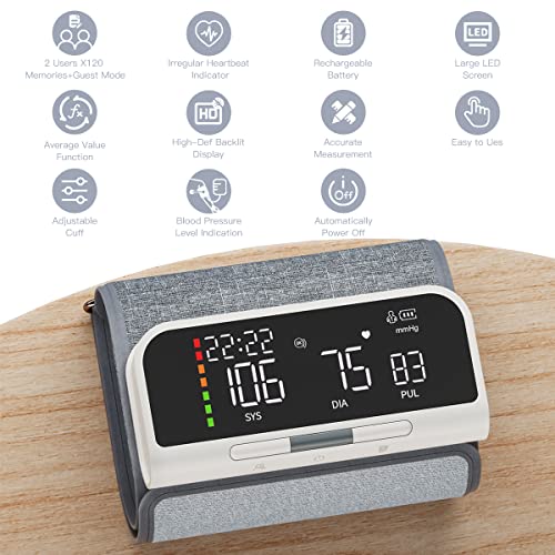 Blood Pressure Machine-Automatic Upper Arm Bp Monitor With 2 X 99 Sets Of Memory, Large Screen, And Large Blood Pressure Cuff #TOP1