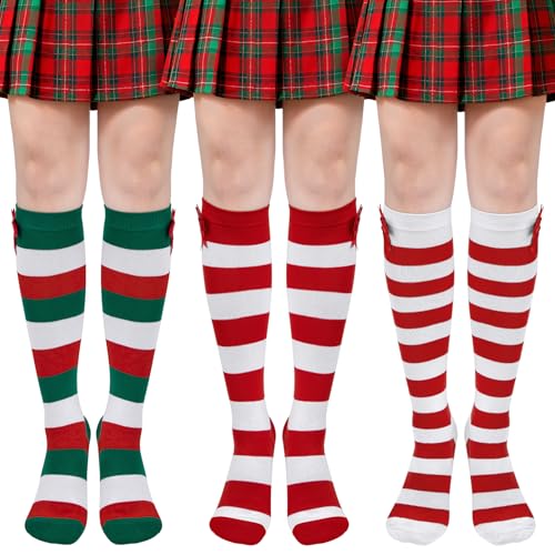 Beaulov Ruffle Knee High Socks for Women Halloween Thigh Hig