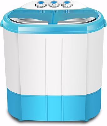 Twin Tub Washing Machine Portable Mini Washing Machine with Spin Dryer, Timing Function, 4.5 KG Total Capacity, for Apartment College Dorms Camping Caravan RV