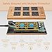 15A Surge Protector Power Strip, SUPERDANNY 10ft Black Extension Cord 6 AC Outlet 4 USB Ports Smart Charging 110-240V Flat Plug with Fastening Cable Tie for iPhone iPad Home Office, Dark Wood Grain