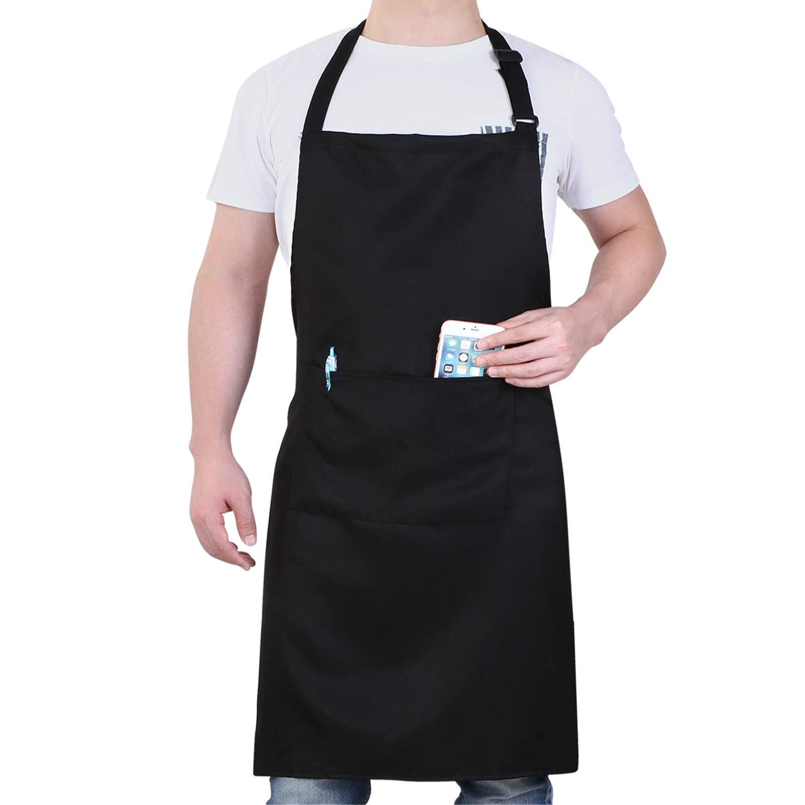 Chef Apron for Men and Women Professional for Cooking With Pockets - Adjustable - Bib Aprons - Water & Oil Resistant