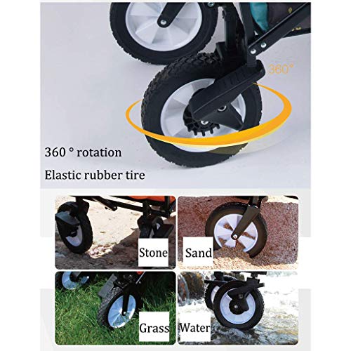 Carretilla Plegable para Jardinería JKSVTF con Ruedas Neumáticas, Capacidad 85 kg, Color Morado miniatura 7