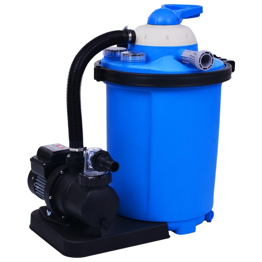 vidaXL Bomba Filtro de Arena con Temporizador 550 W Limpieza Patio Circulación Dispositivo Tanque Almacenamiento Agua Aire Libre Exterior Camping