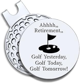 Retirement Golf Golf Ball Marker with Magnetic Hat Clip, Funny Golf Accessories Gifts for Men Women, Golf Gifts for Men Woman, Retired Gift for Men Woman Golf Fan, Golf Novelty Gift