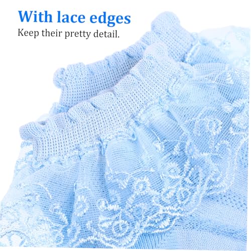 4pairs Girls Ankle Socks Breathable Lace Boot Socks for Casual Wear Soft Combed Cotton for Ages for Dress up and Everyday Activities3