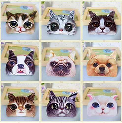 Drasawee Kawaii 3D Cat Face Plush Handbag Small Wallet Purse Coin Money Bag 2# #TOP4