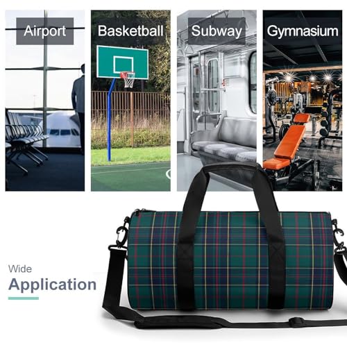 Sac de voyage vert plaid duffel bag idéal week-end camping - 3