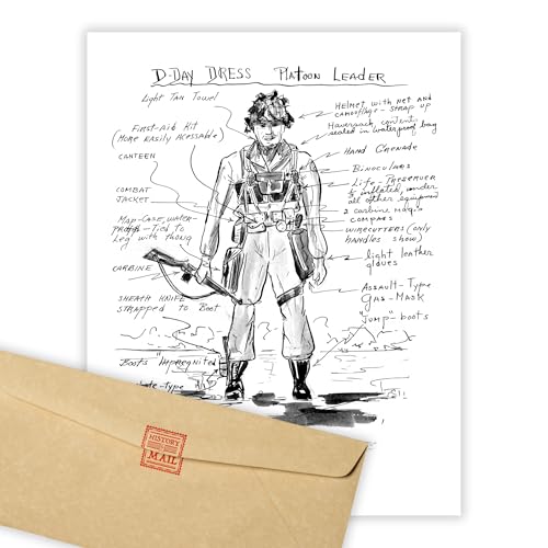 History By Mail D-Day Sketch Replica, Authentic Document Copy of