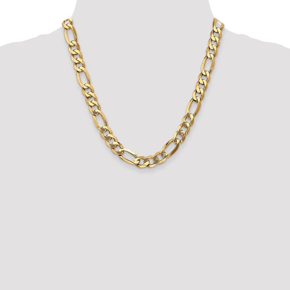 Leslie's Real 14kt Yellow Gold 10mm Flat Figaro Chain; 20 inch; Lobster Clasp