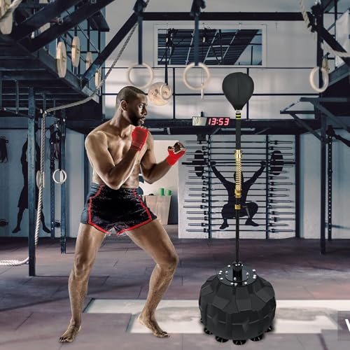 INNOLIFE Boxing Fast Respond Speed Bar Heavy Duty Punching Equipment Adjustable Height from 57\"~74.8\" Boxing Skills Training Free Standing