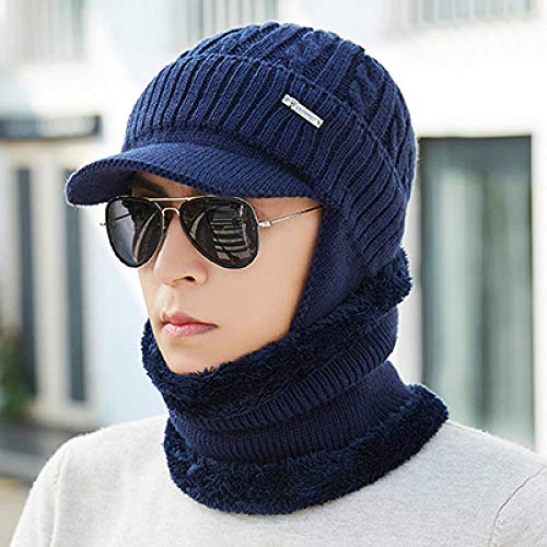 Bonnet tricoté épais contre le vent hivernal avec cagoule intégrée protégeant la nuque