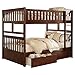 Pemberly Row Transitional Wood Full Over Full Bunk Bed with Boxes in Dark Cherry