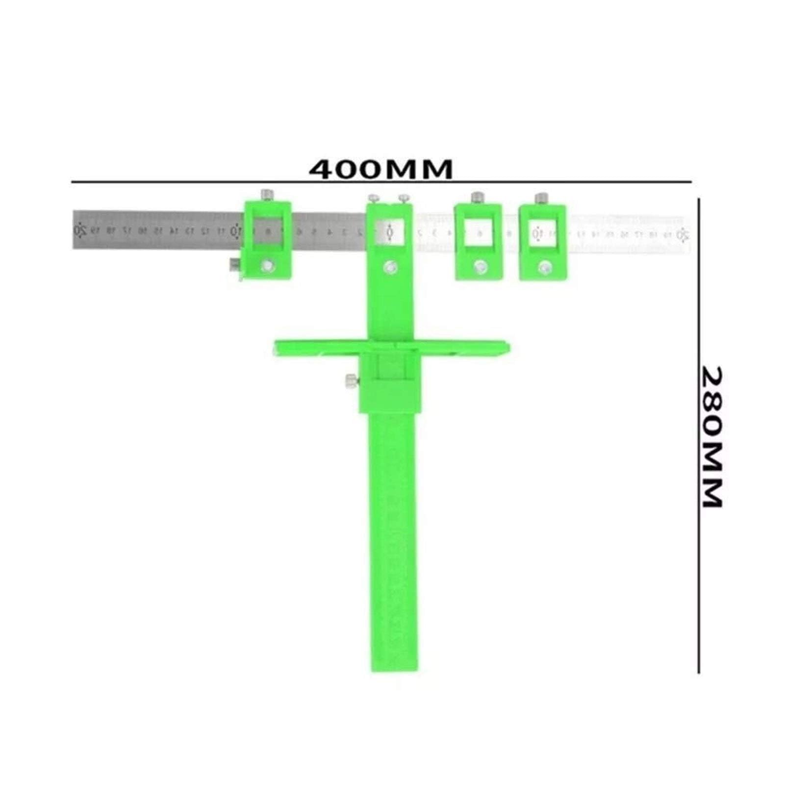 Escuadra de Alta precisión, Kit de Herramientas de guía de Taladro localizador de Punzones Ajustable for carpintería 280x400mm 5mm
