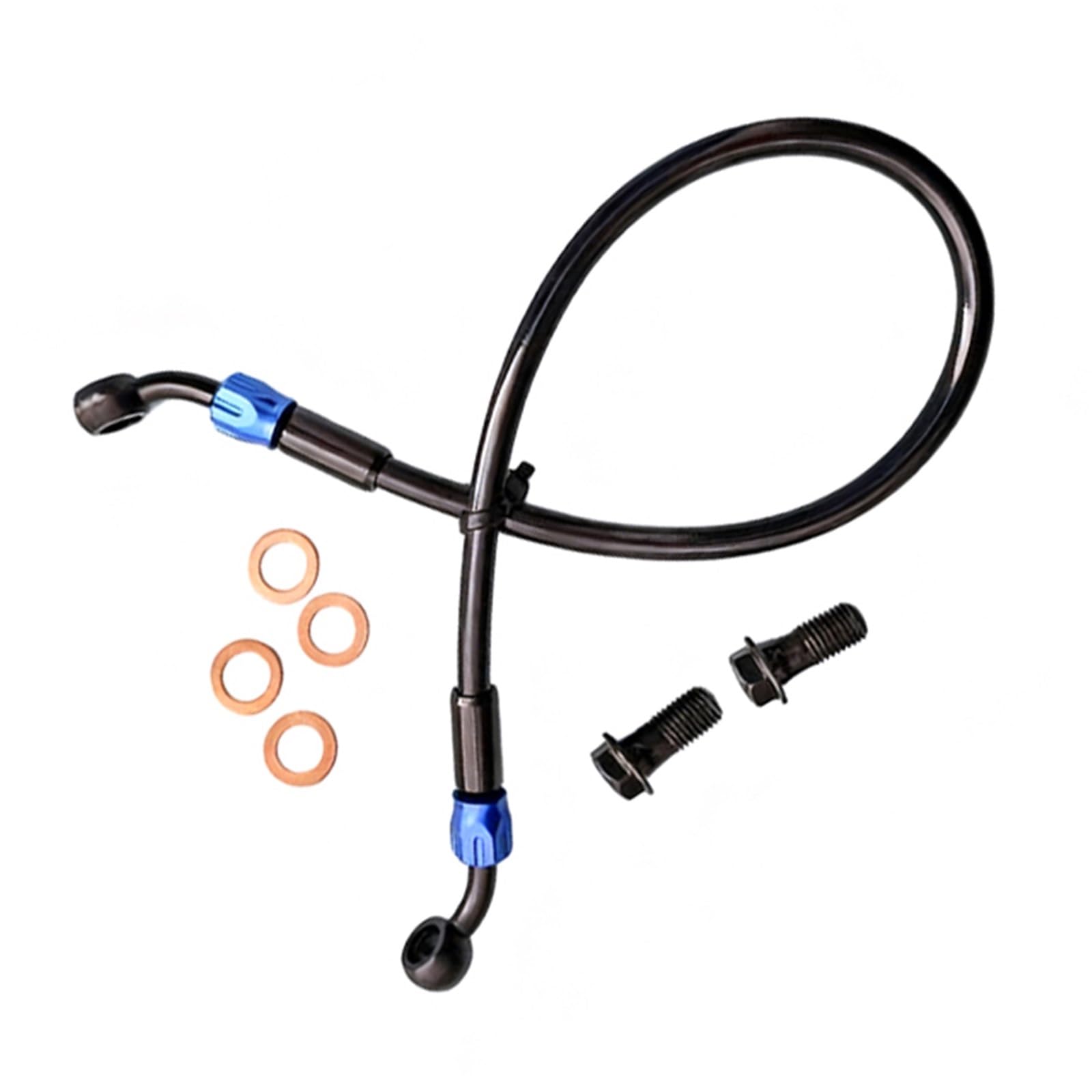 Hydraulic Brake Hose 45°-45° Motorcycle Accessories Dirt Bike ATV Moped Scooter Steel Hydraulic Brake Line Clutch Oil Hose Tube AN3 M10(1500mm)