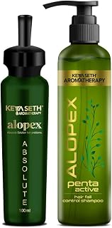 KEYA SETH AROMATHERAPY Alopex Absolute & Penta Active Shampoo for Acute Hair Fall & New Hair Growth Treatment Kit Enriched... Price In India
