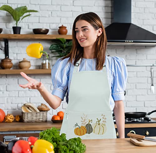 Ruvanti Aprons For Men 1 Pack - Adjustable Cotton Enriched Thicker Waterdrop Resistant With 2 Pockets Cooking Kitchen Workshop Apron For Women Men Chef Xxl Plus Size Long Lasting - Light Green #TOP1