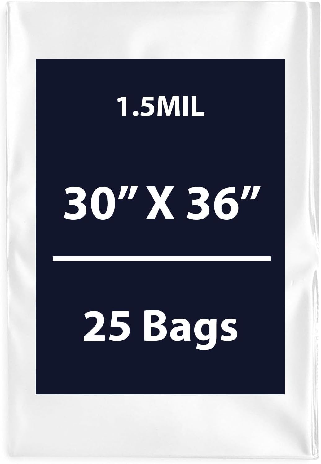 Multiple Sizes Clear Flat Poly Bags, 1.5Mil 30" X 36" & 250 Bags | Low-Density Polyethylene (LDPE), Flat Open Top Plastic Packaging Packing | Flexible and Durable Plastic Bag