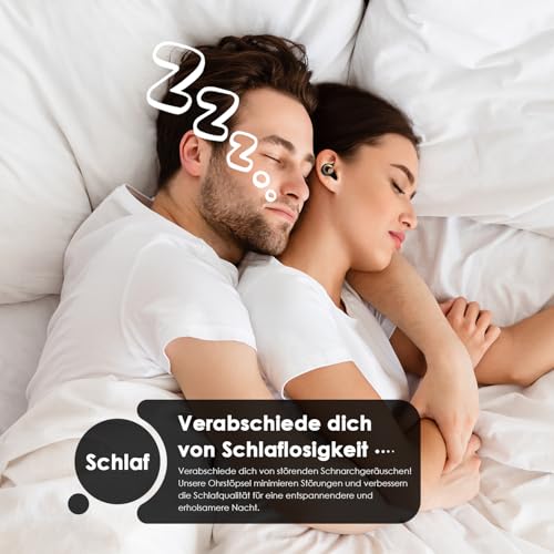 Ohrstöpsel zum Schlafen, geräuschunterdrückende Silikon Ohrstöpse, 45 dB, weich und wiederverwendbar, Gehörschutz mit 8 Ohrstücken in 4 Größen (XS, S, M, L)