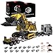 Produktbild MocSpaß Technik LKW mit Tieflader, 9200+ Teile Technik LKW mit Anhänger und Bagger mit 11 M0T0R Bausatz, Technik Truck Bausatz MOC KIemmbausteine Set für Kinder Erwachsene (Type-A)